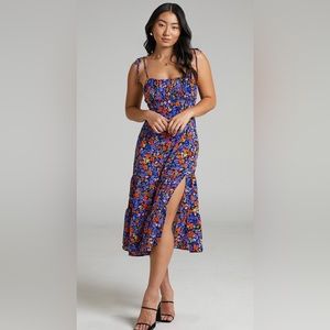 Spaghetti Strap Floral Midi Dress